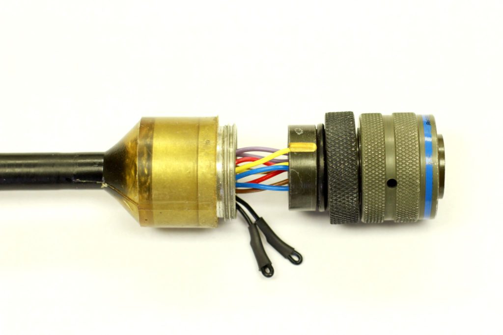closeup of a portion of a cable harness assembly