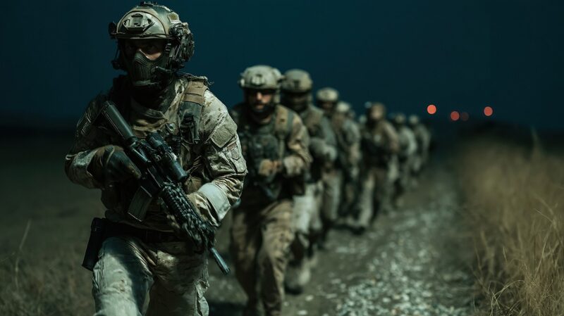 Military members on a late-night mission with night vision | military wearable technology